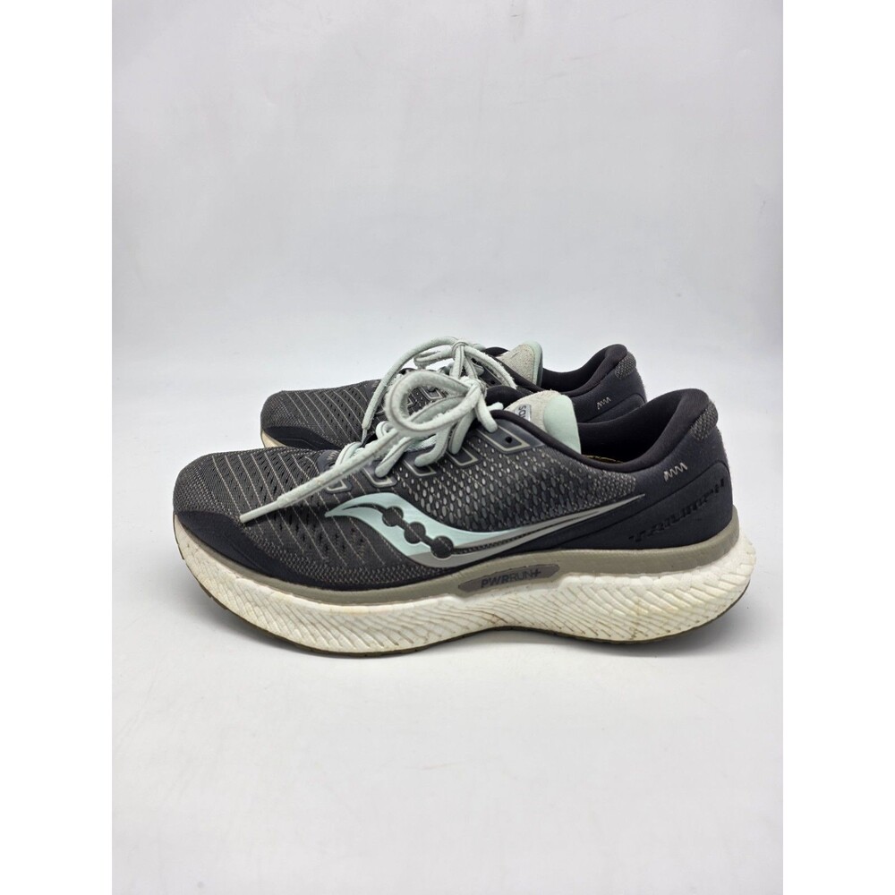 Saucony Triumph 18 Womens 8 Gray Mint Running Shoes Sneaker PWRRUN